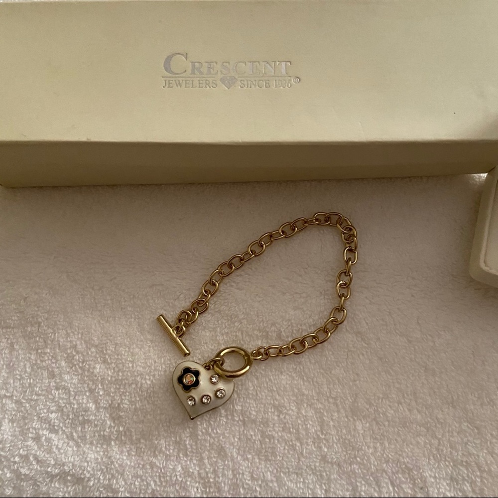 Crescent Jewelry heart Charmed bracelet